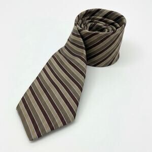Briar Mens Brown Striped Silk Tie